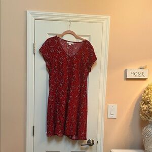 A New Day Red Floral Mini Dress